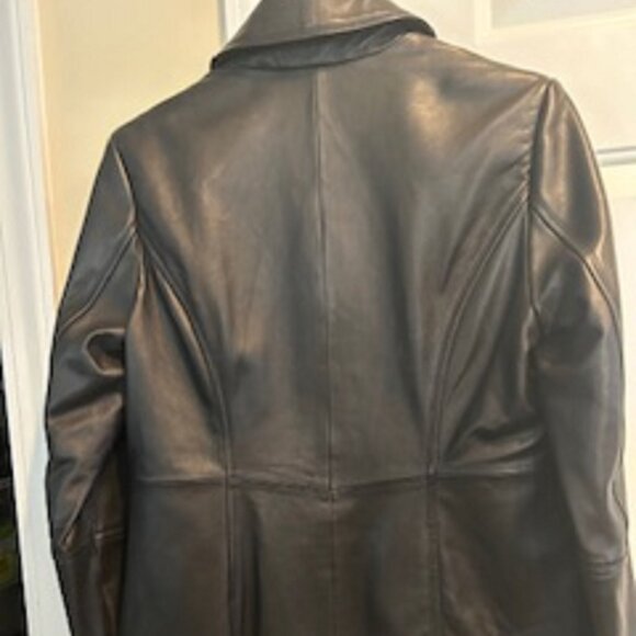 Women's Leather Jacket Black Brand: Investments Med. Shell: Genuine Lamb Leather - Picture 5 of 6